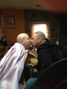 Hers and His almost bald heads