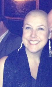 long earrings, bald head