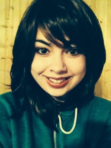 Gillian trying the wig